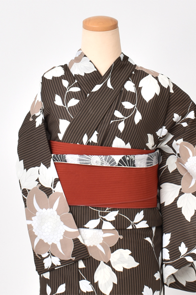浴衣[茶縞/クレチマス]