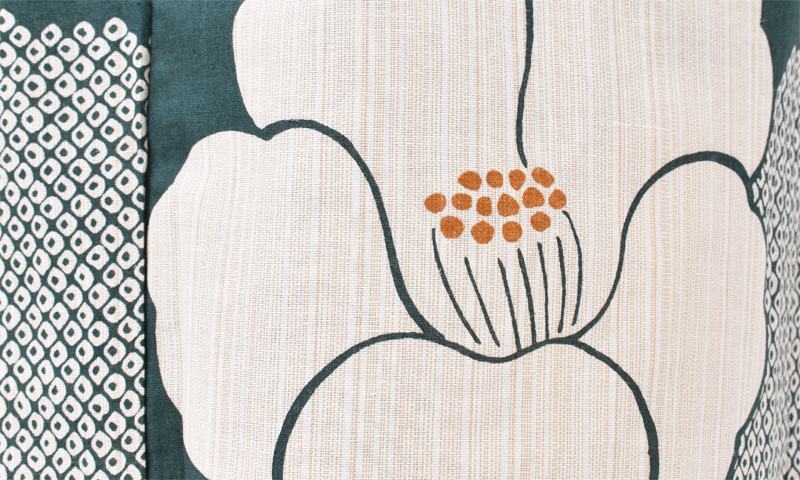 浴衣[深緑/椿・鹿の子]